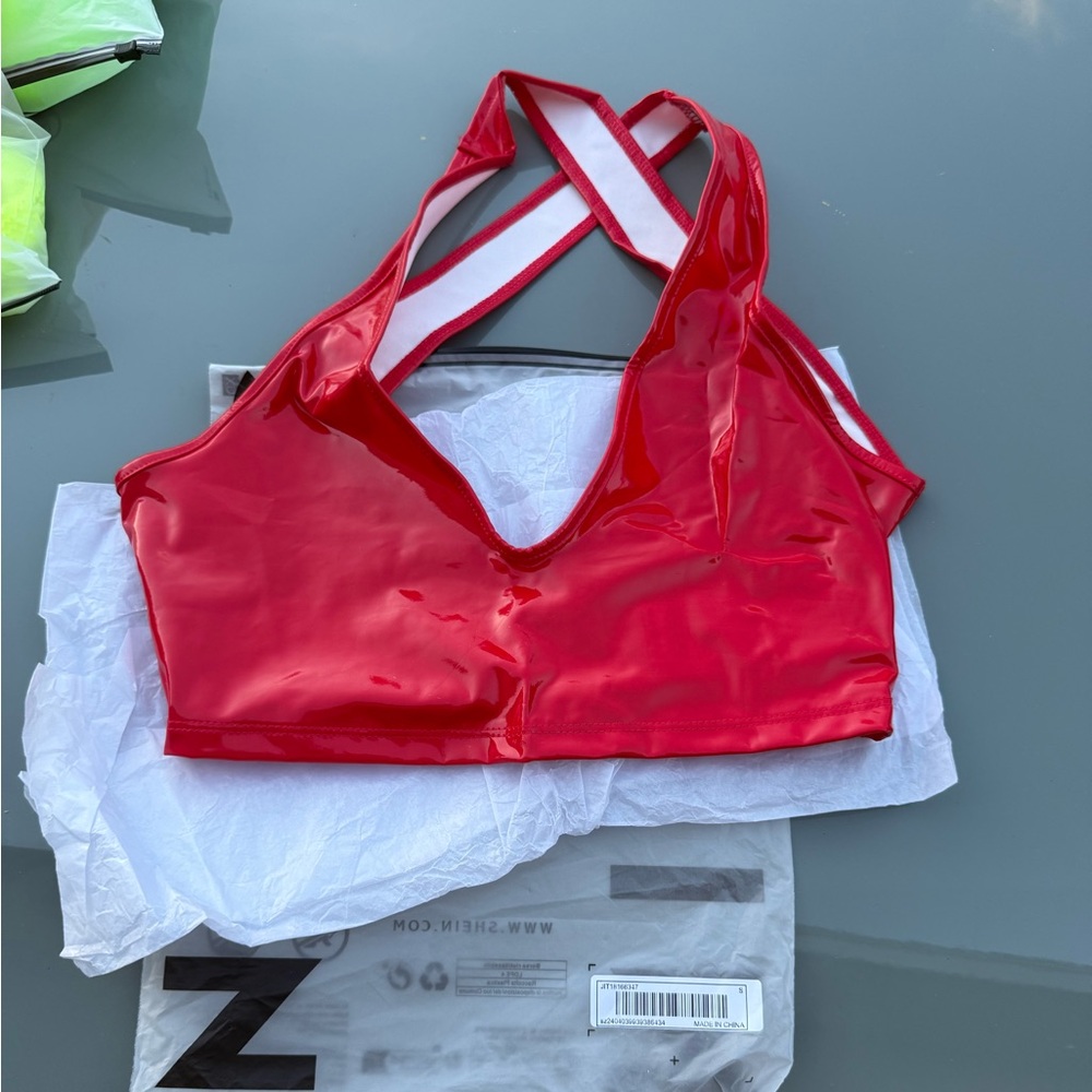 SHEIN Glossy Red top
